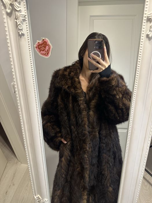 Blana Naturala Vizon (Nurca) LUX - Marimea L - Lungime Midi - Vintage