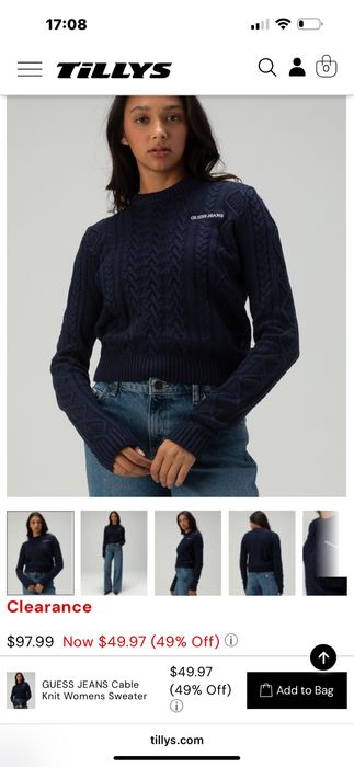 Guess jeans knitted top navy blue