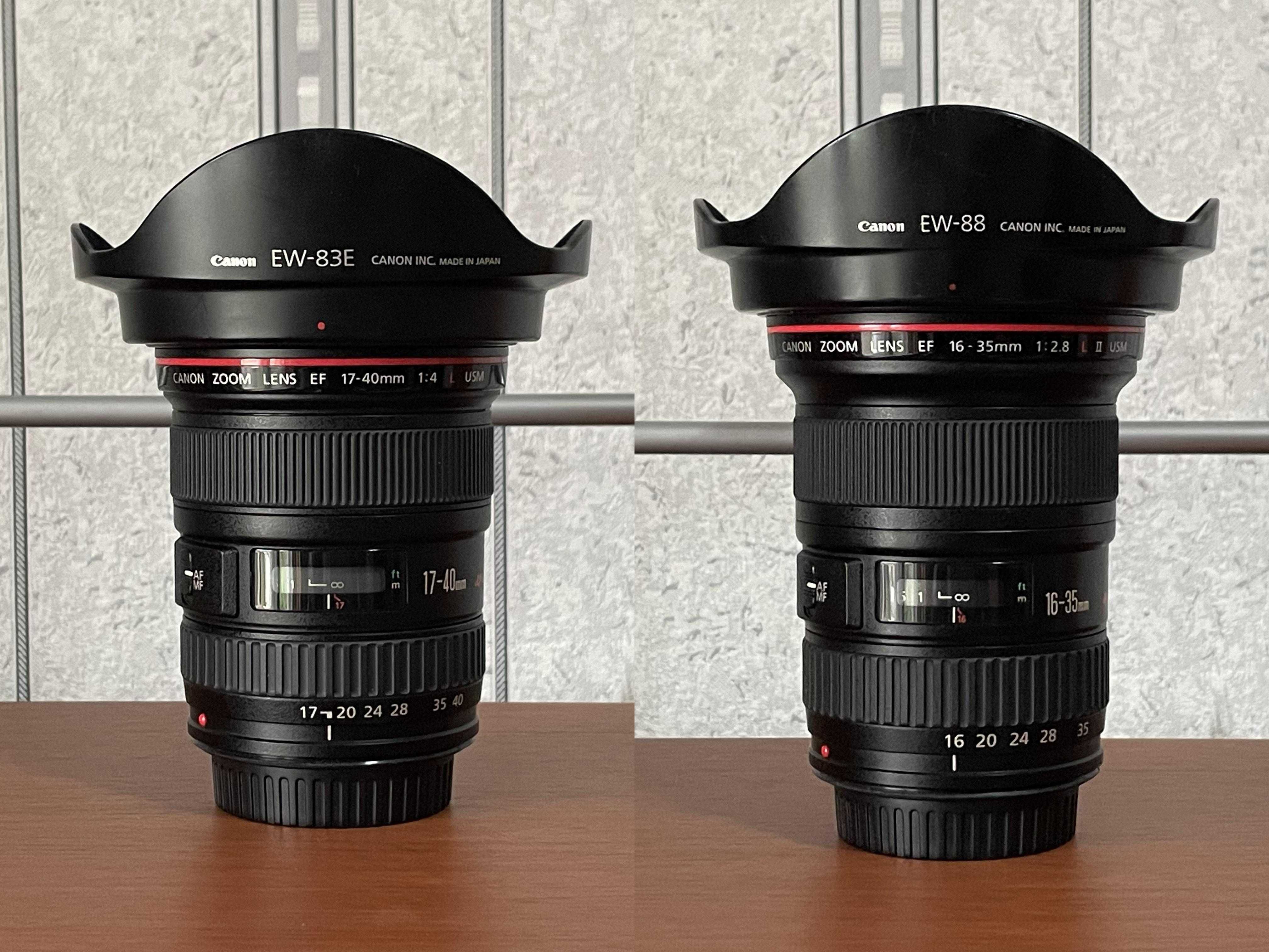 Объективы Canon EF 17-40mm f/4.0L USM и Canon EF 16-35mm f/2.8L II USM