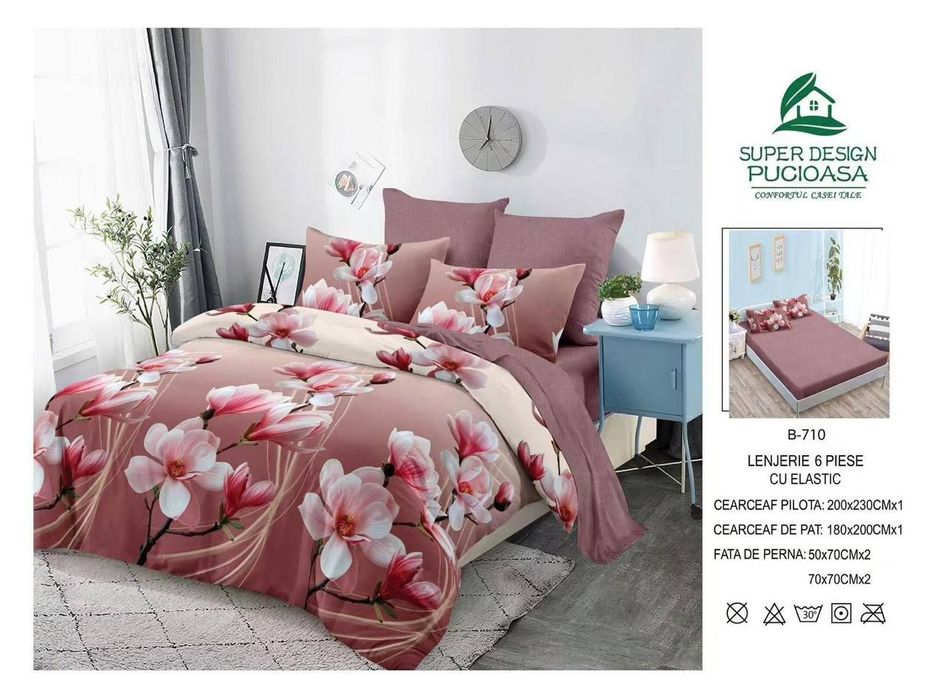 Lenjerii finet 6 piese complete cearceaf pe elastic !! 
Potrivit pt pa