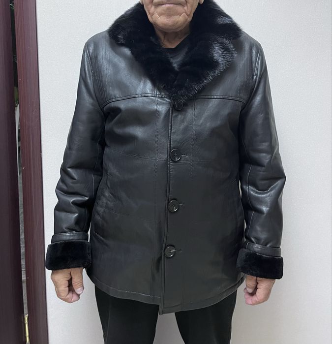 Продается кожаная дубленка с норкой