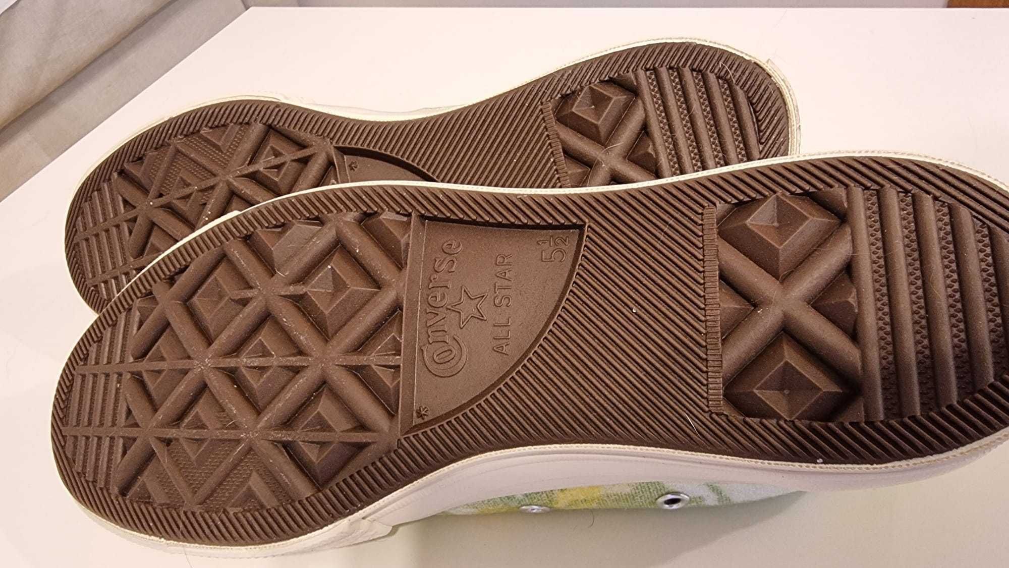Tenisi Converse Chuck Taylor verde-galben, marimea 38, noi