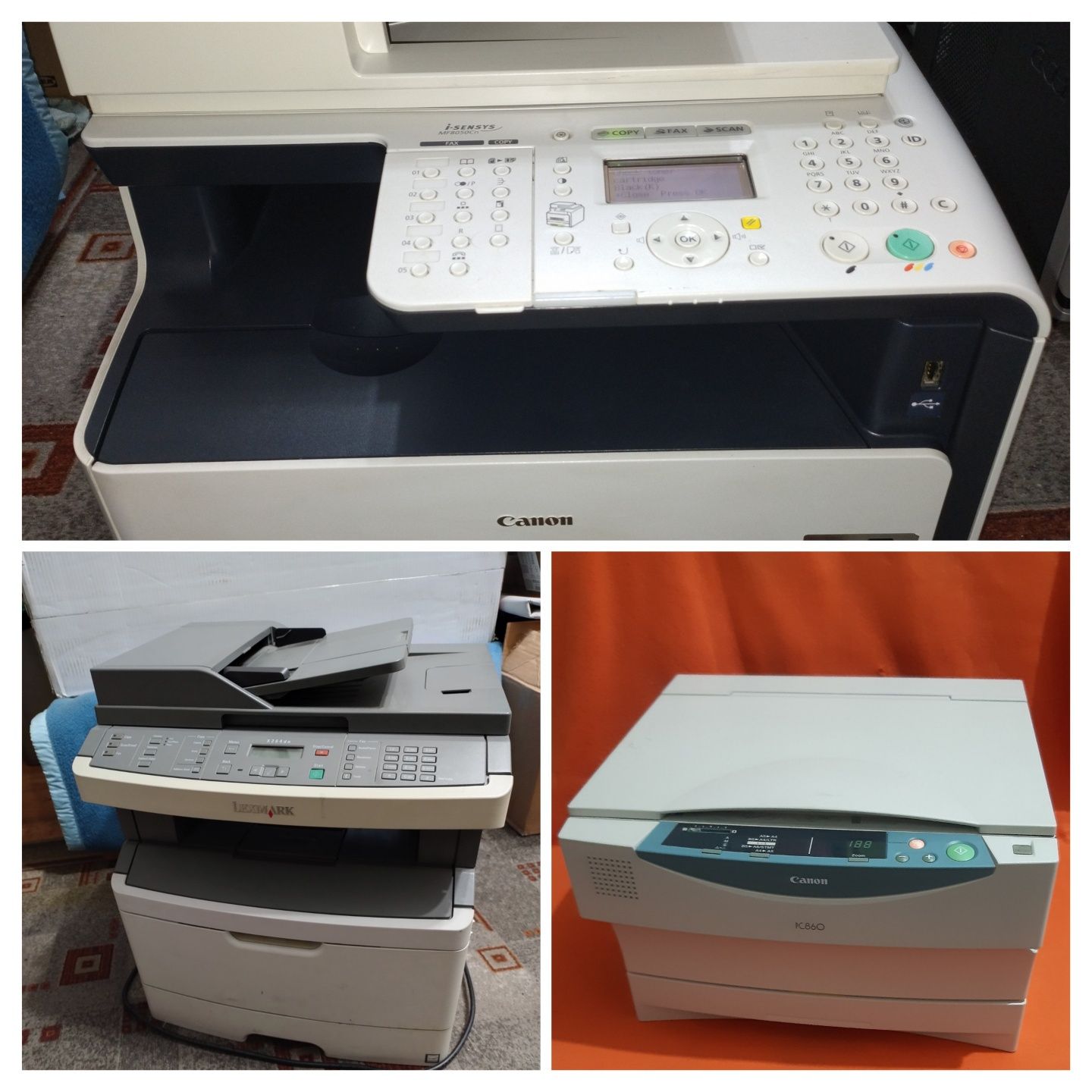 Pachet 2buc Imprimanta Laser Multifunctionala Copiator Canon Lexmark