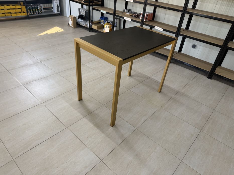 Masă de bar Fuji din metal inox  blat lemn culoare negru  Lumisource