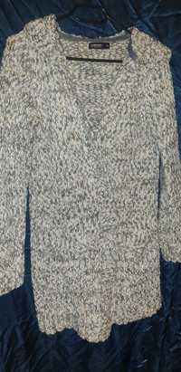 Pulover tricotat cu glugă fără nasturi damă