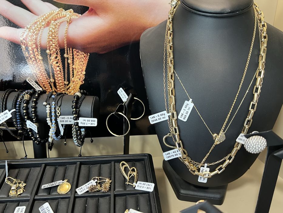 Bijuterii aur 14k 18k 585 750 lant bratara cercei  inel dama, barbat