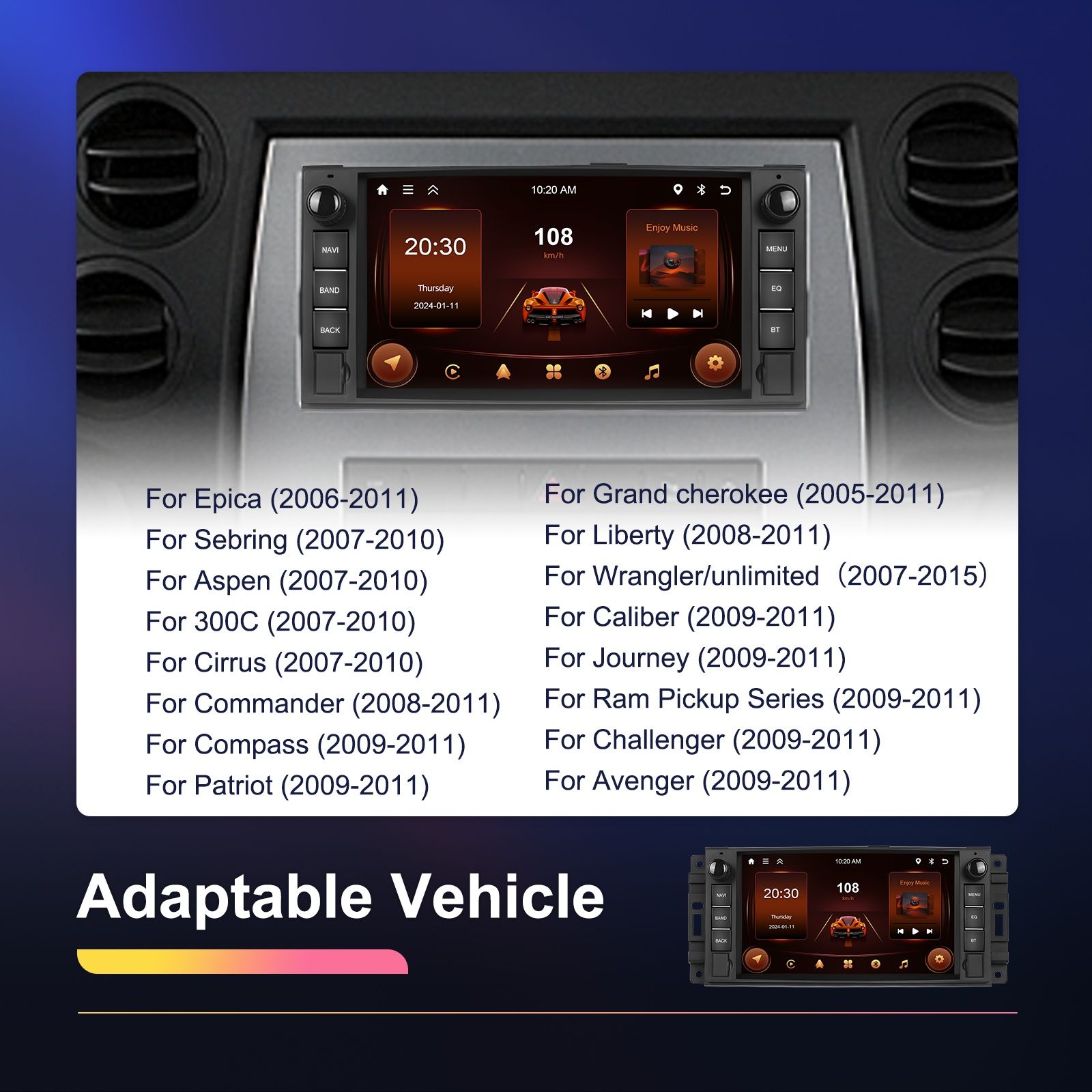 Jeep Chrysler Dodge Chevrolet Мултимедия Android GPS Навигация