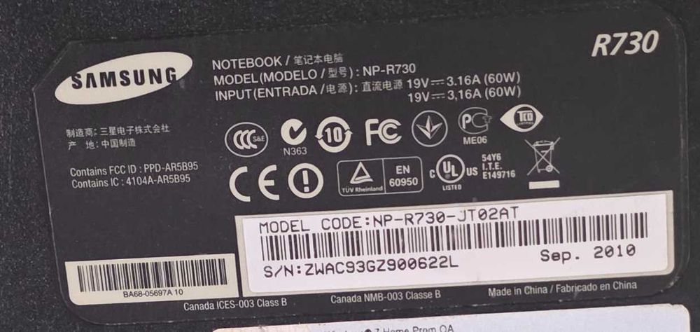 Laptop core i3 - Samsung NP-R730 - functional,instalat