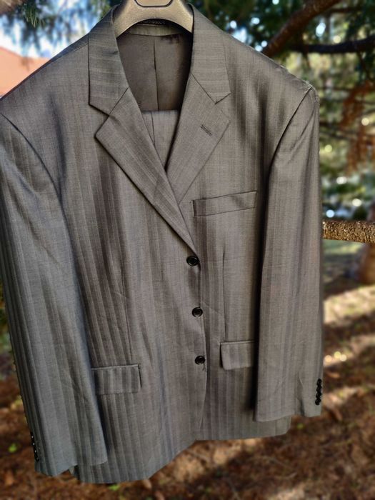 Costum Giorgio Armani ORIGINAL 58 - Gri-Lana virgina - Toamna Iarna