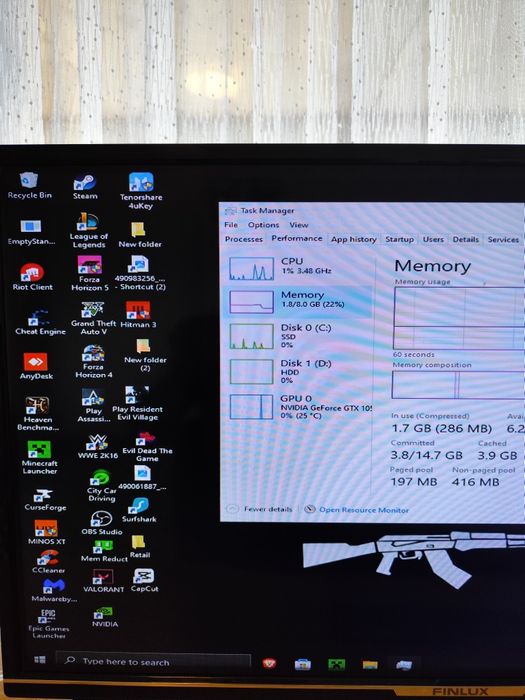 Геймърски PC с GTX 1050 TI – Перфектен за eSports!