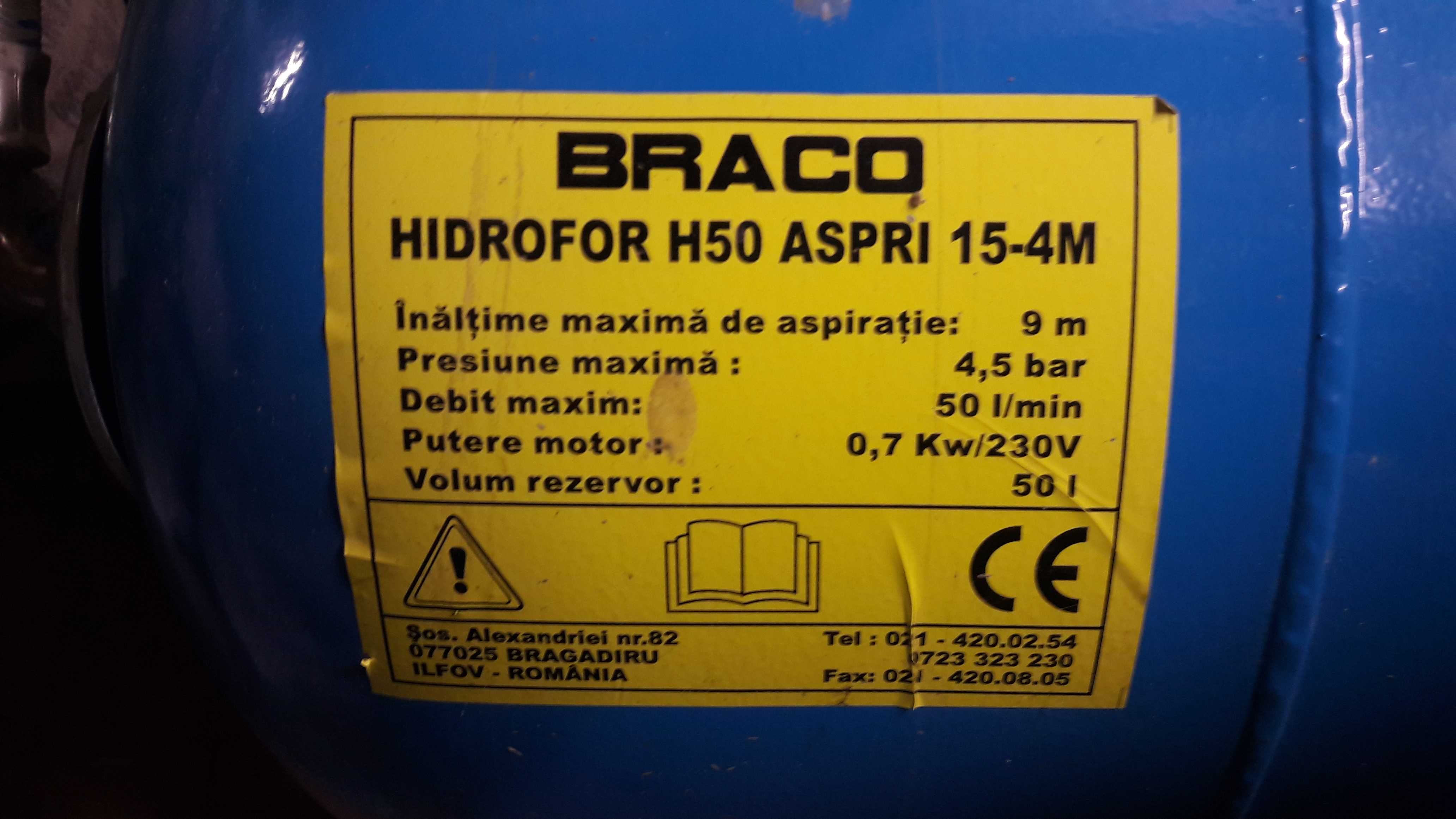 de vanzare hidrofor BRACO si bazin 300 l