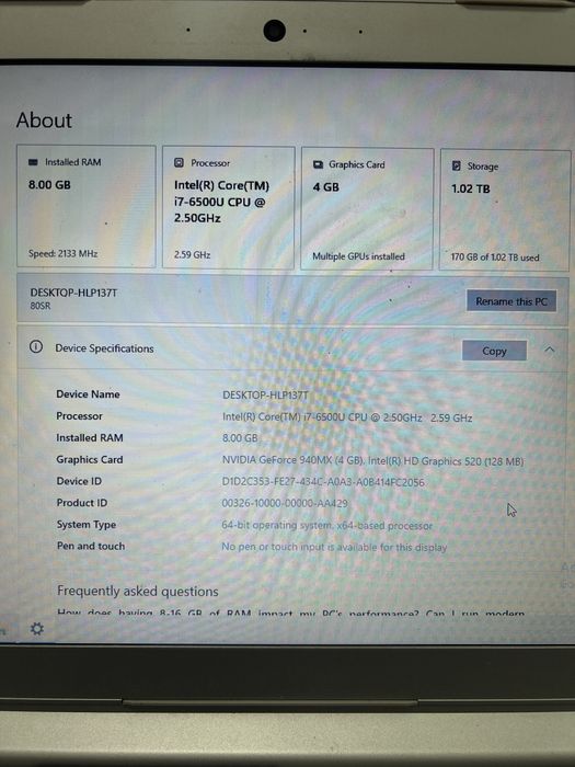 Лаптоп Lenovo 15,6