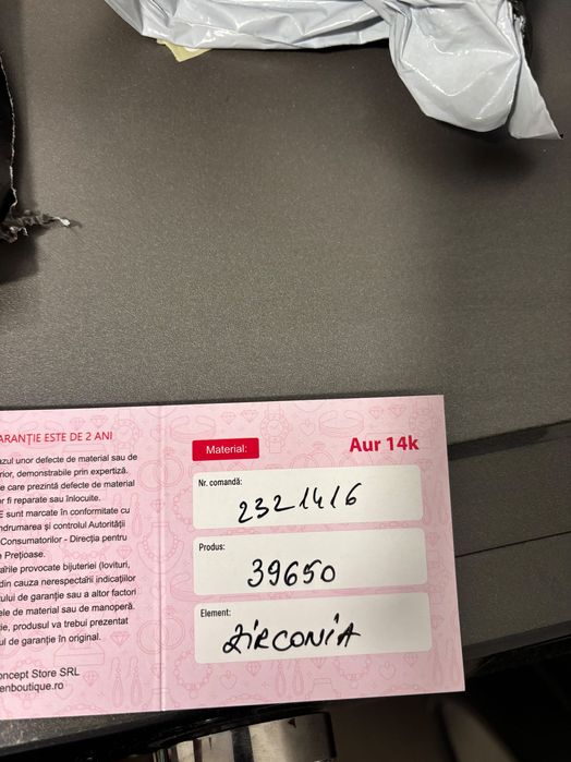 Cercei AUT fetita nou cu eticheta si certificat de garantie