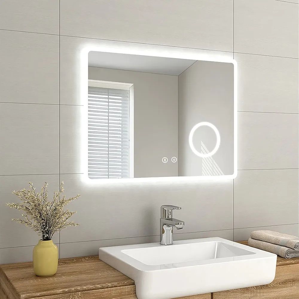 Огледало за баня с LED осветление, Bluetooth и обезпотяване