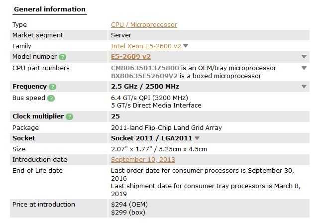 cpu xeon e5 2609 v2 SR1AX