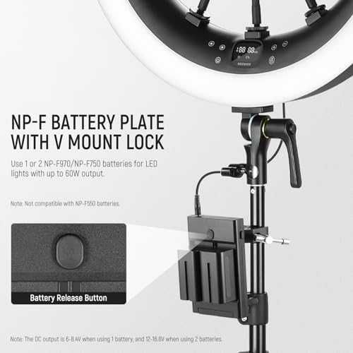 Нов NEEWER Конвертор NP-F към V Mount с DC кабел и захват за статив
