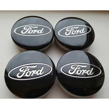 Set Embleme Capace Jante Aliaj Roti Ford 54mm Negru Albastru Argintiu