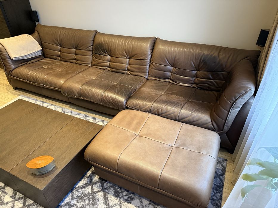 Диван и табуретка Natuzzi Editions B895 Intrigo - Естествена кожа