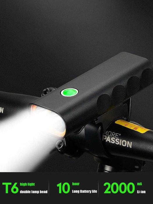 Lumina alba LED frontala ghidon bicicleta reincarcabila far lanterna