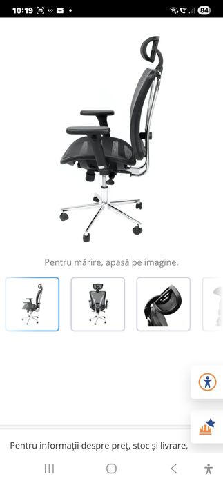 Scaun ergonomi birou - negru pânză