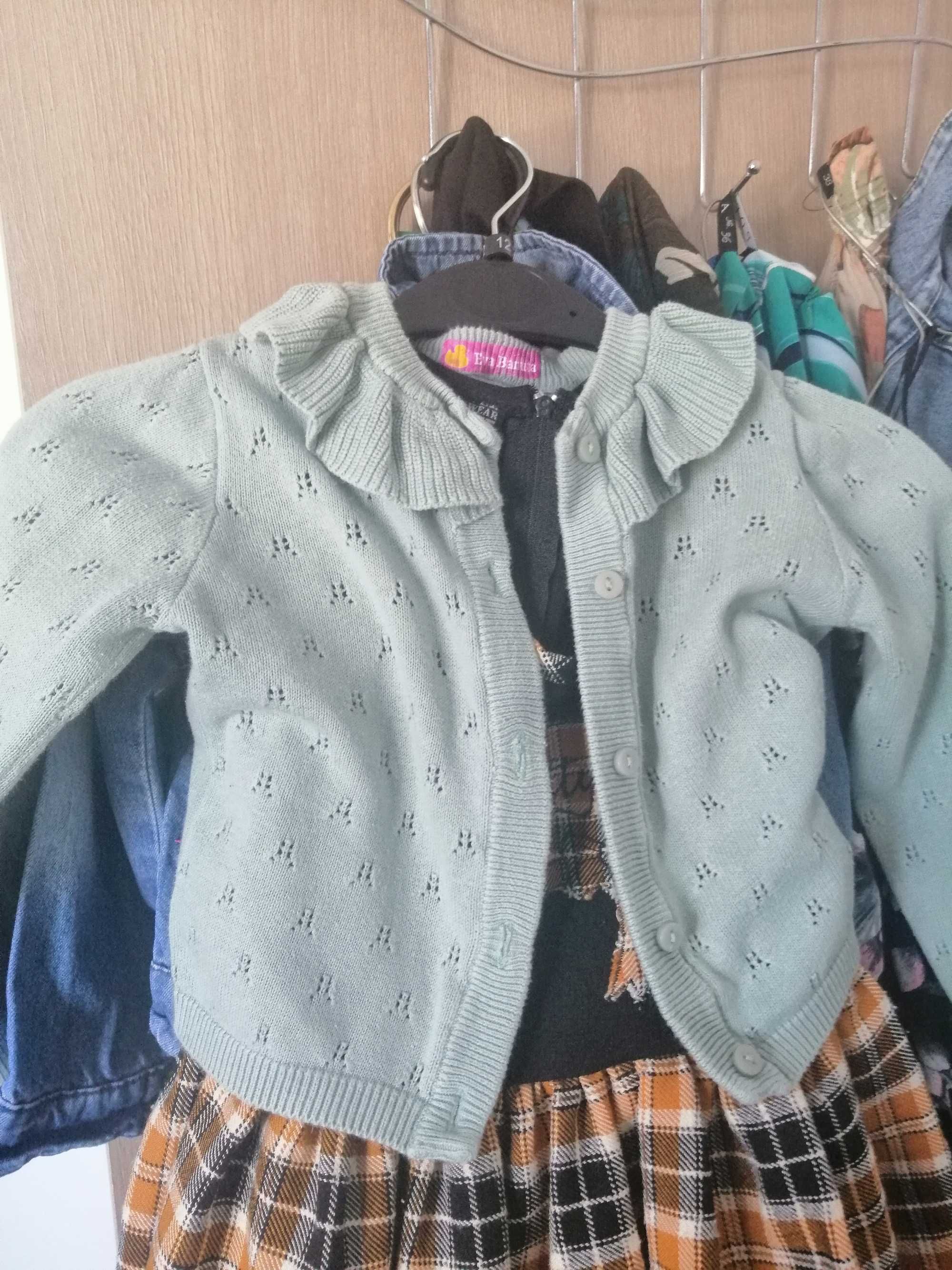 Vând puloveras fetita, cardigan, blugi, geaca2-3ani verde menta bej