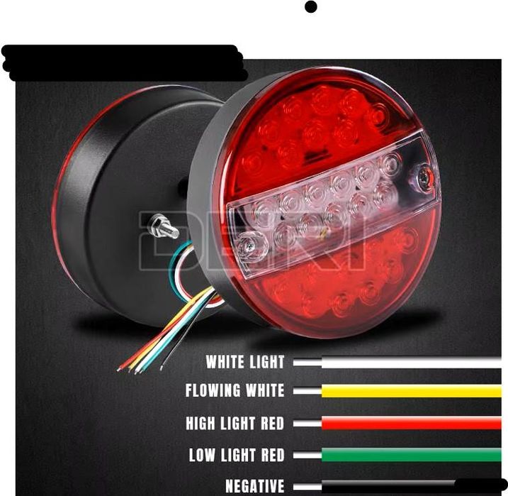 Стоп LED №3949-1 тип хамбургер12V червено-бели задни стоп светлини