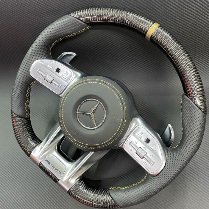 Volan Mercedes AMG custom | carbon alcantara padele | GLE GT C E S CLS