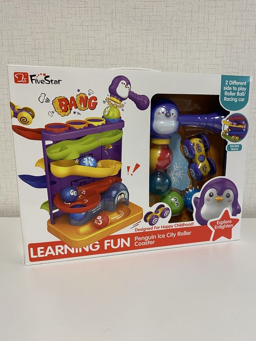 Бебешка игра с топки, чукче и количка за спускане, топче, път