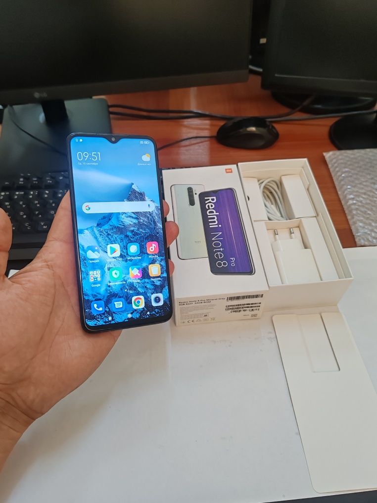 Redmi note 8pro 6/64gb(2022)ideal ochilmagan usta kurmagan aybi yuq