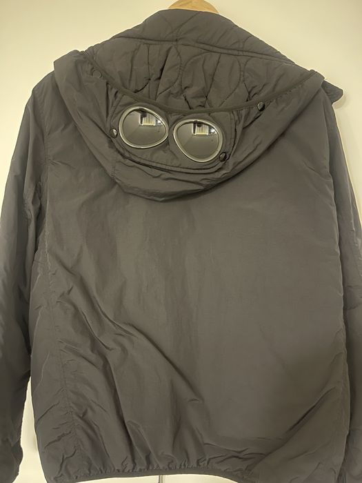 C.P. Company Chrome Quilted Goggle Jacket – Black (06CMSS253A 002246G)