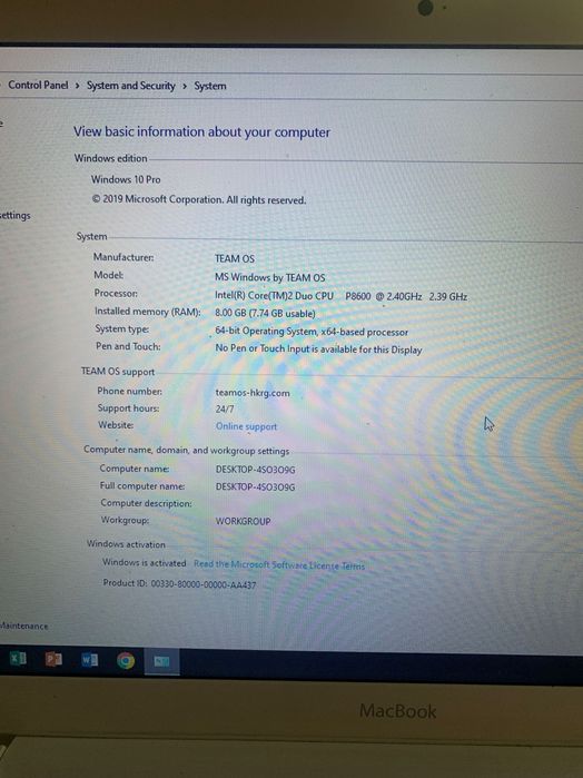 Laptop Macbook alb A1342 functional