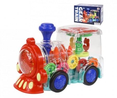Locomotiva de jucarie, colorata, cu sunete si lumini, NOU
