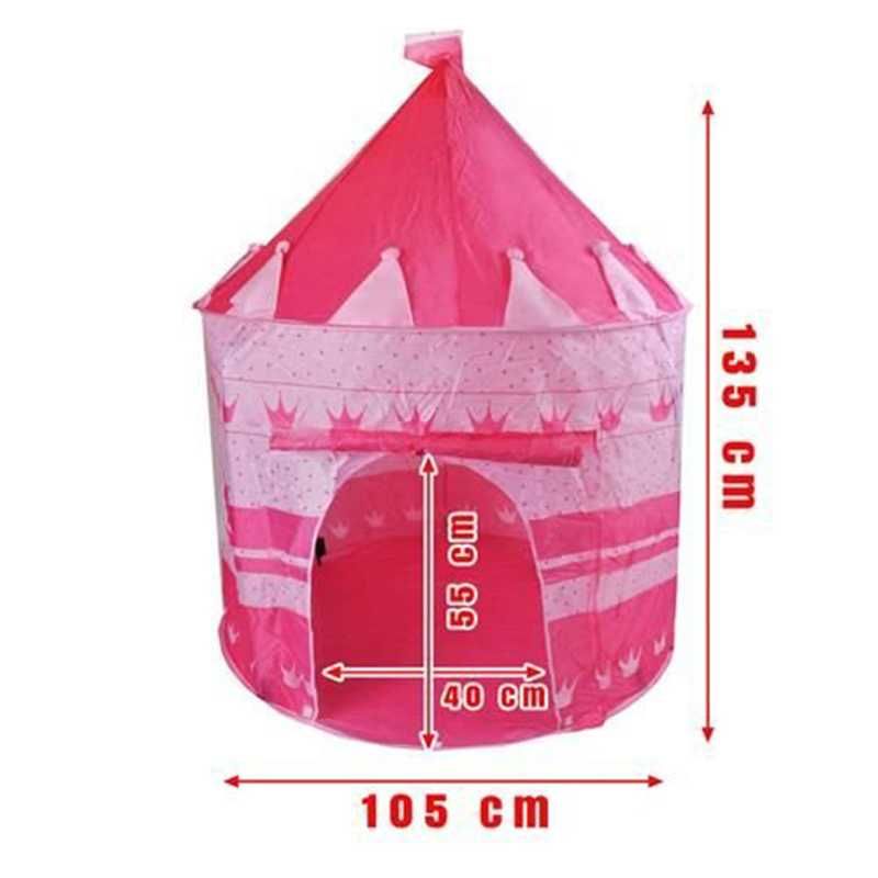 Детска Розова Палатка шатра къщичка тип Замък 105 x 135 см