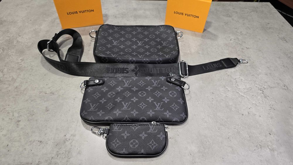 Borseta Premium Louis Vuitton Trio Messenger Negru