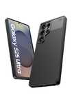 Samsung S21 S22 S23 S24 S25 Plus Ultra Husa Carbon Folie Silicon Neagr