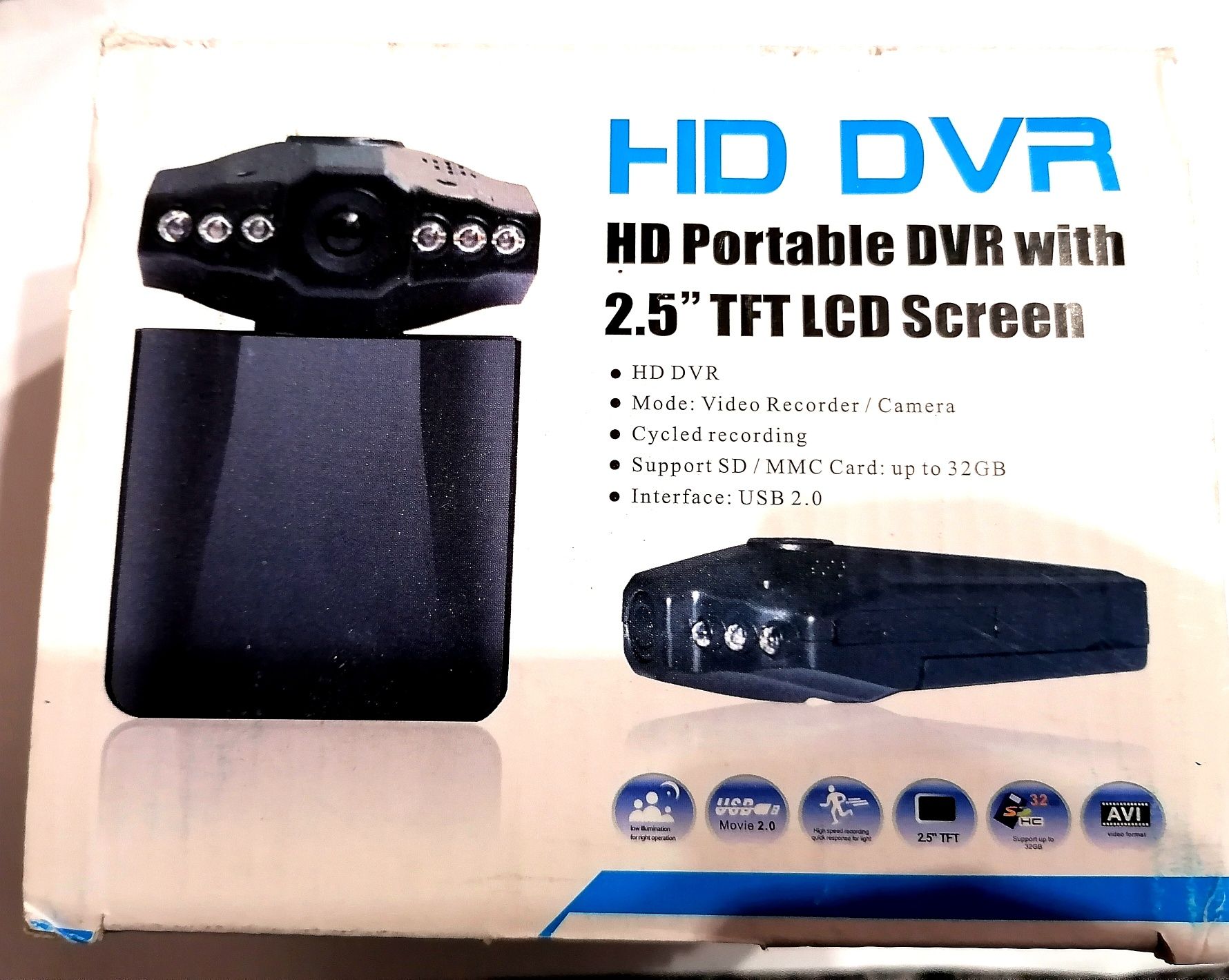 Камера за автомобил HD DVR HD Portable DVD with 2.5 TFT LCD Screen

Ка