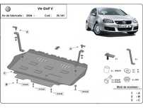 Метална кора под двигател и скорости VW GOLF 5,6 - AUDI A3 /03-08/