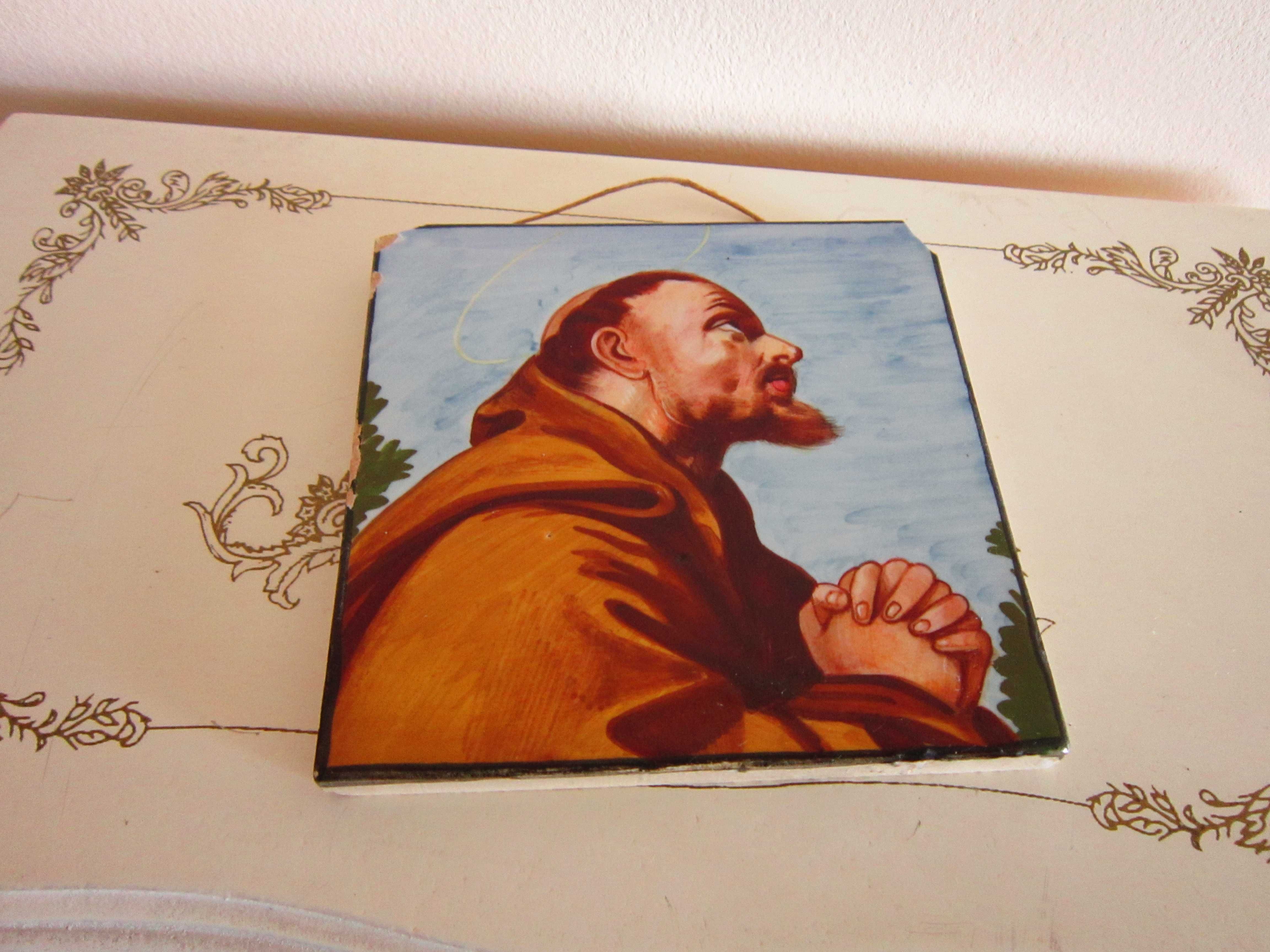cadou rar Sf. Francisc Asissi placa ceramica pictata manual 1956 Italy