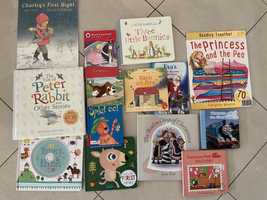 Английски книжки-Снежанка,Червената шапчица,трактор,пъзели,букви,цифр
