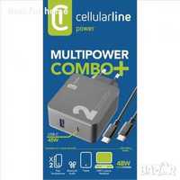 Зарядно устройство Cellurline MULTIPOWER 2 COMBO PLUS 48W - USB-C