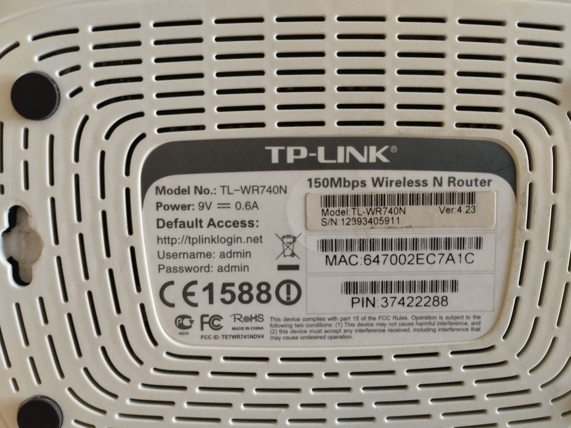 Wi-Fi Router Tp-link 740N