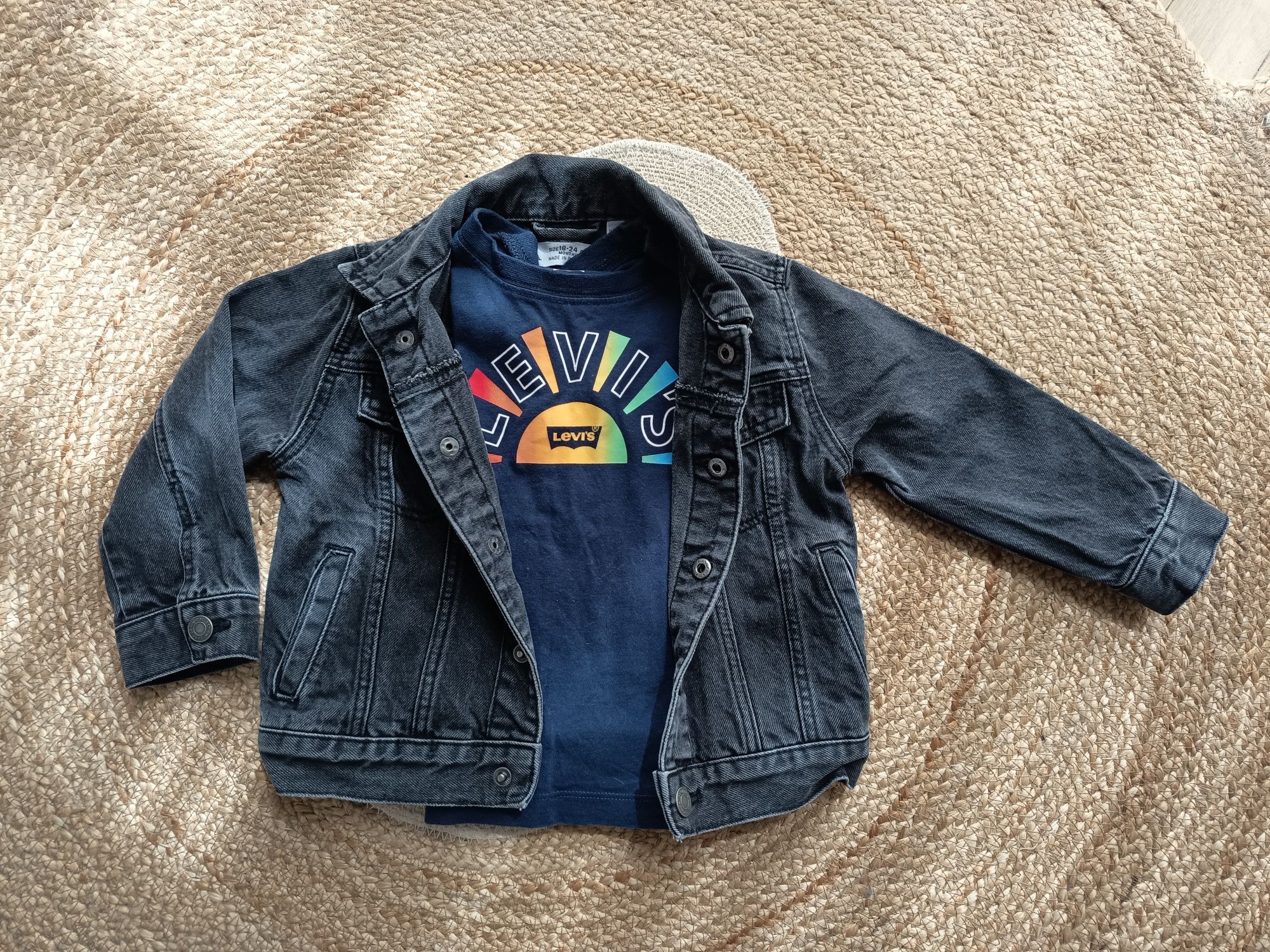 Сет от дънково яке Zara и блуза Levi's, р-р 92 за момче