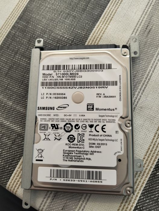 Hard disk  Samsung momentus