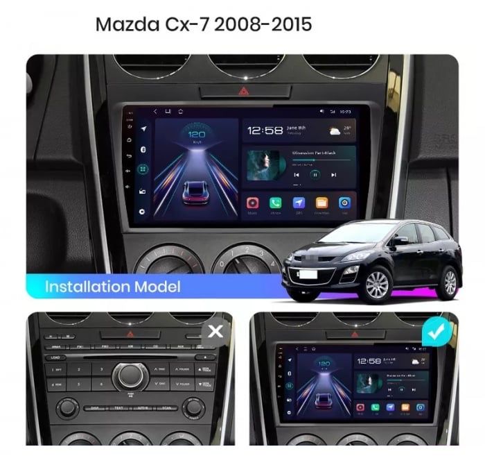 Navigatie Android Mazda CX-7 CARPLAY Android Auto + Camera
