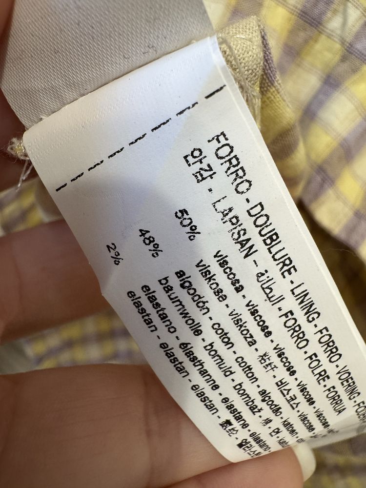 Rochie midi / lunga de vara cu slit in carouri Zara marimea M