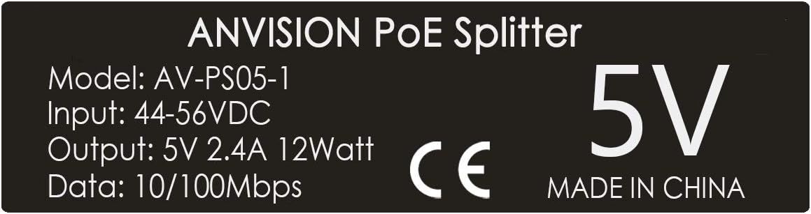 Сплитер PoE 48V към 5V 2,4A Micro USB + Data. За IP камери и др