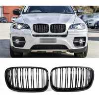 Negru Lucios Grile Nari Duble M Look BMW X5 X6 E70 E71 Capace Oglinzi