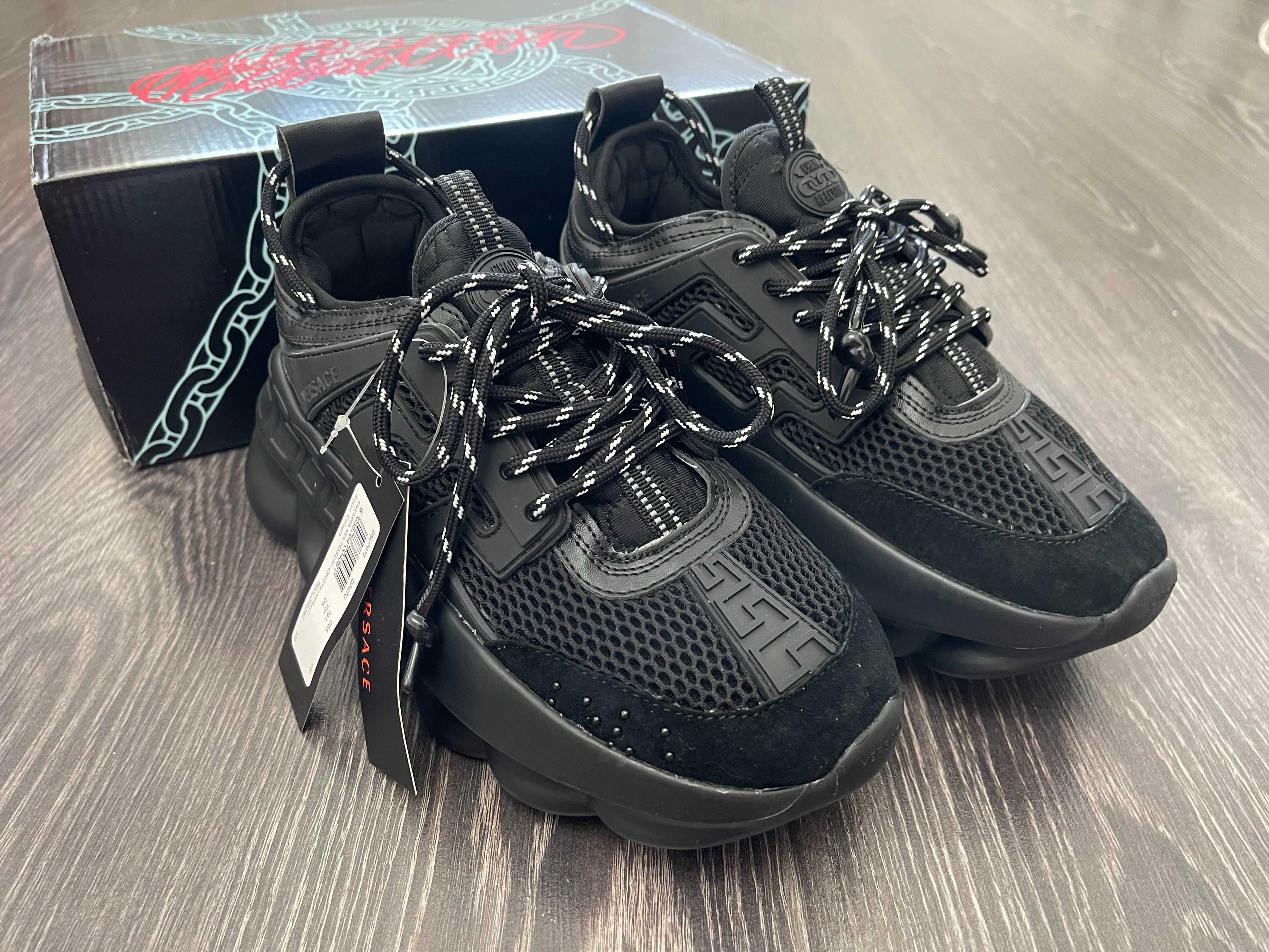 Adidasi VERSACE Chain Reaction l Produs NOU Premium din Piele la Cutie
