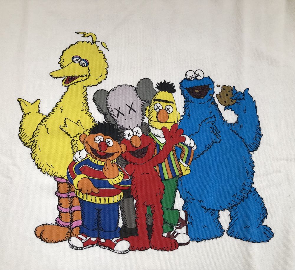 KAWS x Uniqlo x Sesame Street ОРИГИНАЛ мъжки суичър/блуза - XL