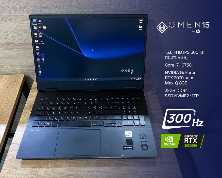 300Hz Hp Omen 15 gaming noutbuk i7 32GB/1TR SSD